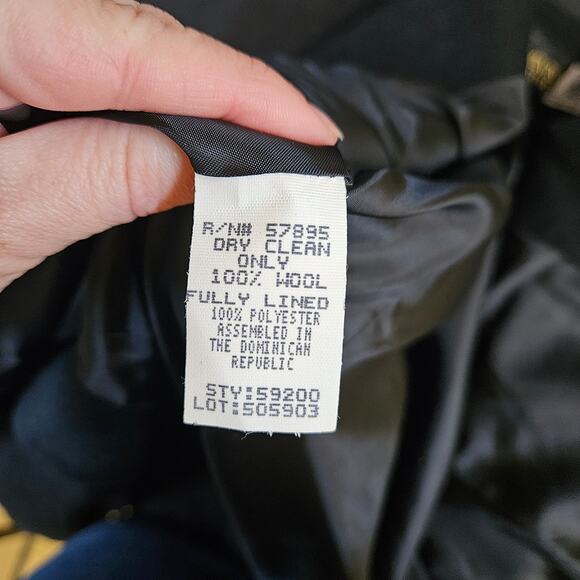 Requirements Petite Black Button Front Women's Wool Blazer Size 10 Suit Jacket - Picture 6 of 10